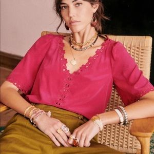 Sezane Ilonie Silk Blouse (34)